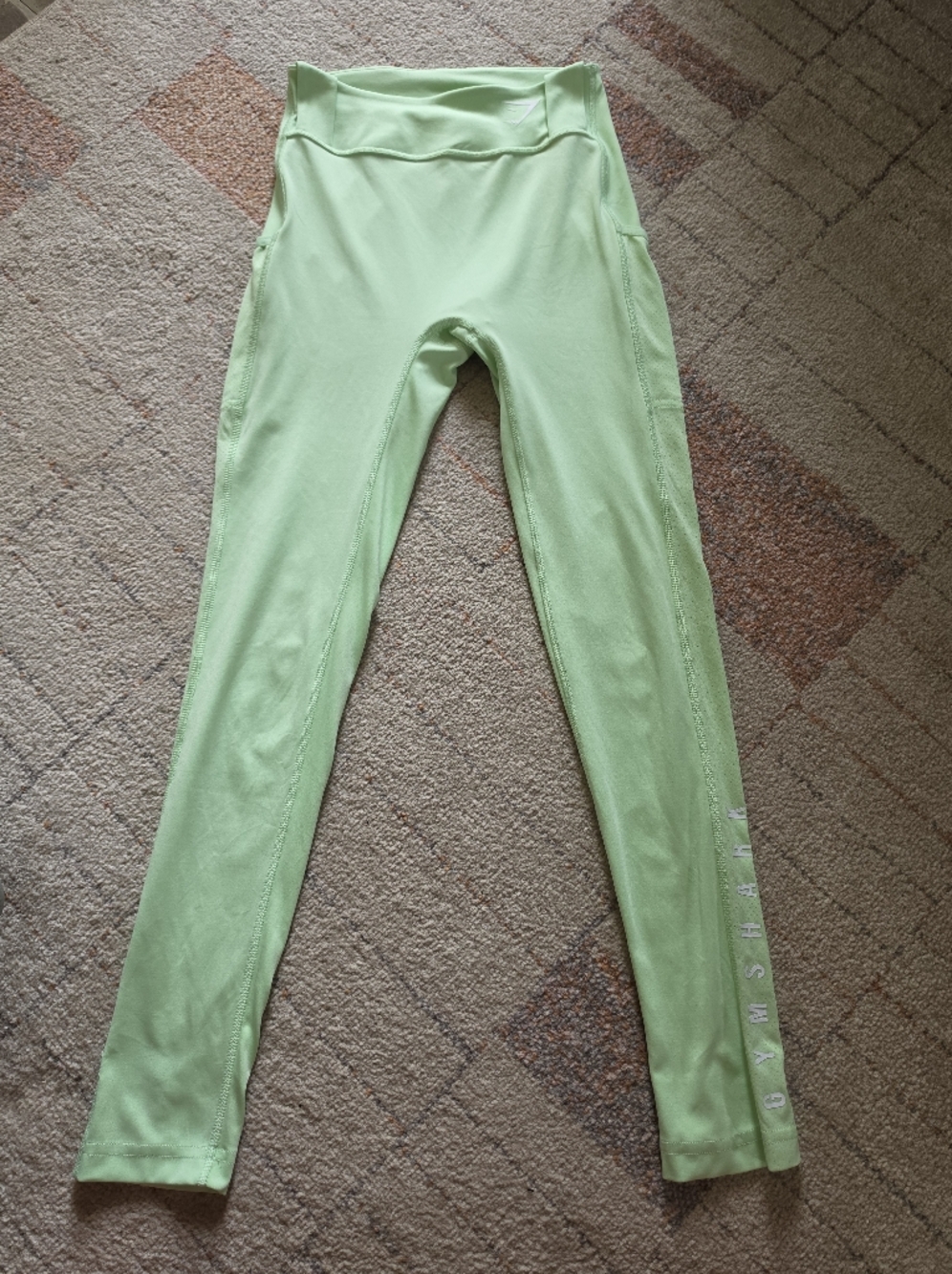 Gymshark Lime Green Leggings High Rise Athletic Workout Pants Size S